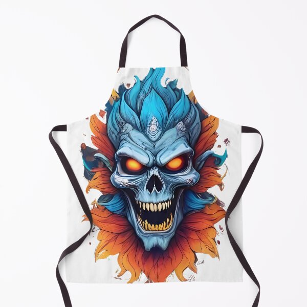 Item preview, Vibrant skull artwork with blue flames and glowing eyes designed for a striking visual impact designed and sold by Mannaz Creative Shop.
