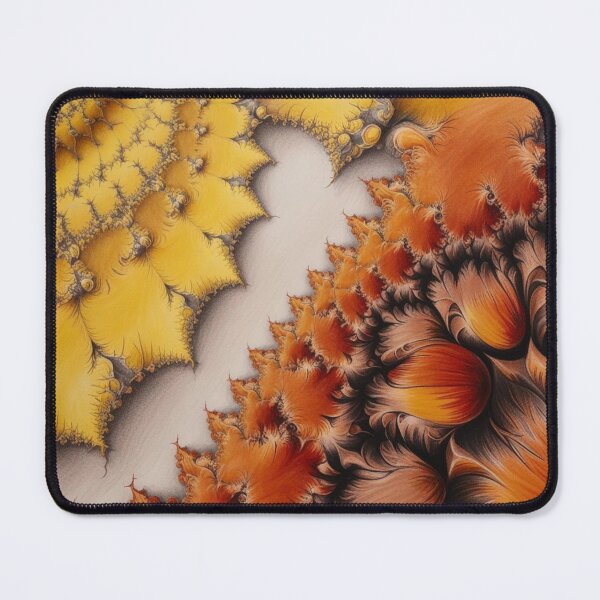 Item preview, Fiery Fractal in Mustard and Burnt Orange designed and sold by Harmonic_Layers.
