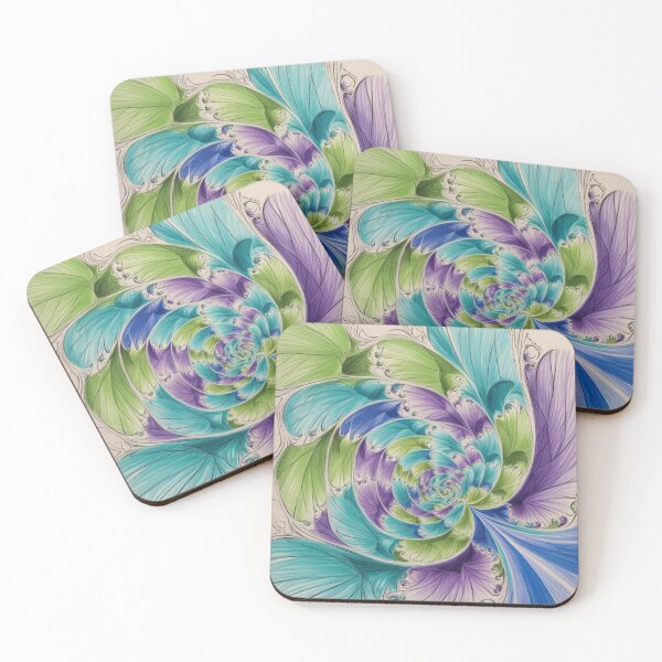 Item preview, Intricate Spiral Bloom in Teal, Green, and Violet designed and sold by Harmonic_Layers.