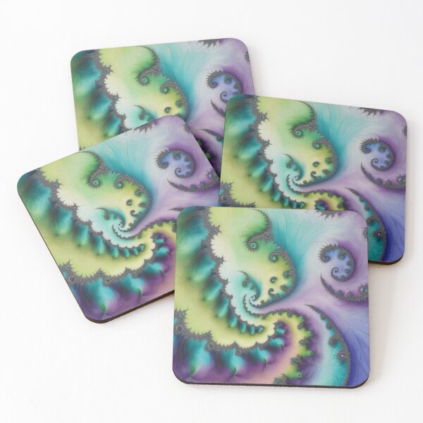 Item preview, Psychedelic Swirl Fractal in Mint, Teal, and Violet designed and sold by Harmonic_Layers.