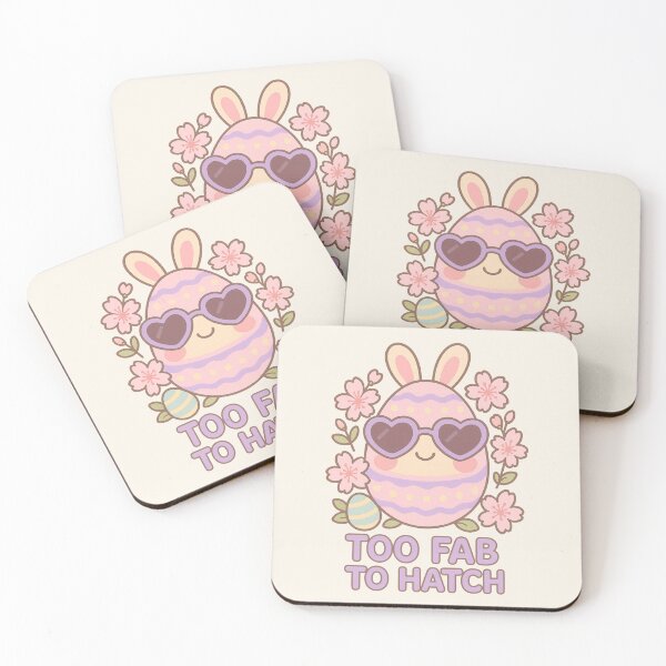 Item preview, Too Fab to Hatch – Kawaii Easter Egg Bunny Sticker designed and sold by Kampendesigns.