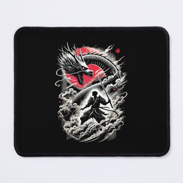 Item preview, Samurai vs Dragon Showdown, Neo-Japanese Anime Tattoo Art designed and sold by chantastical.