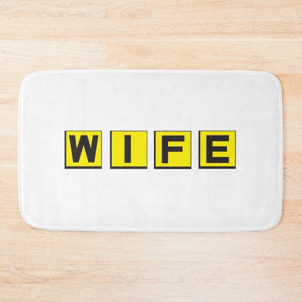 Item preview, WIFE Hat or Bathmat, fun gift for American WIVES! Waffle House Parody Cap and Bathmat designed and sold by Quirks Boson.