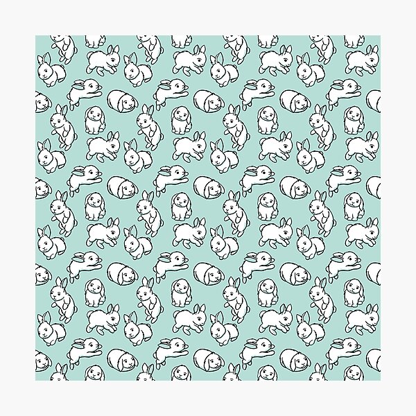 Item preview, Bunny pattern in teal designed and sold by Baepcockart.