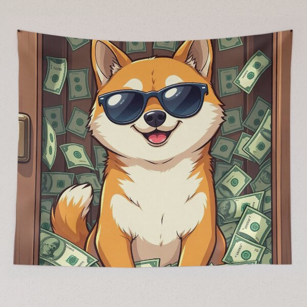 Item preview, Shiba Inu Crypto Asset – Kennel Filled with Money designed and sold by RK - Shop.