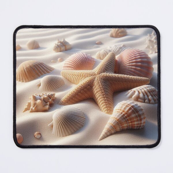 Item preview, White Sand Beach with Starfish & Shells – Realistic AI Work for Beach Lovers & Travel-Themed Accessories designed and sold by knalpot-design.