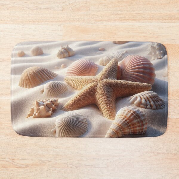 Item preview, White Sand Beach with Starfish & Shells – Realistic AI Work for Beach Lovers & Travel-Themed Accessories designed and sold by knalpot-design.
