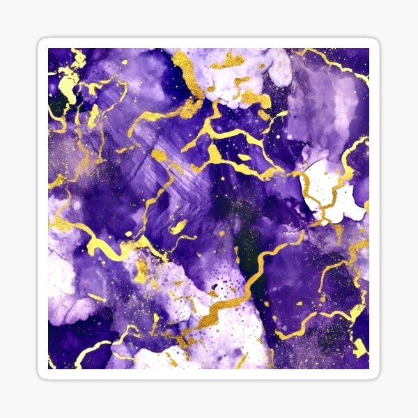 Item preview, Royal Purple And Golden Veins Marbled Art Abstract designed and sold by DEC02.