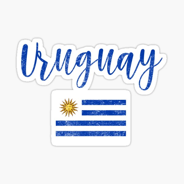Estilo de escritura de la vendimia de la bandera de Uruguay Pegatina