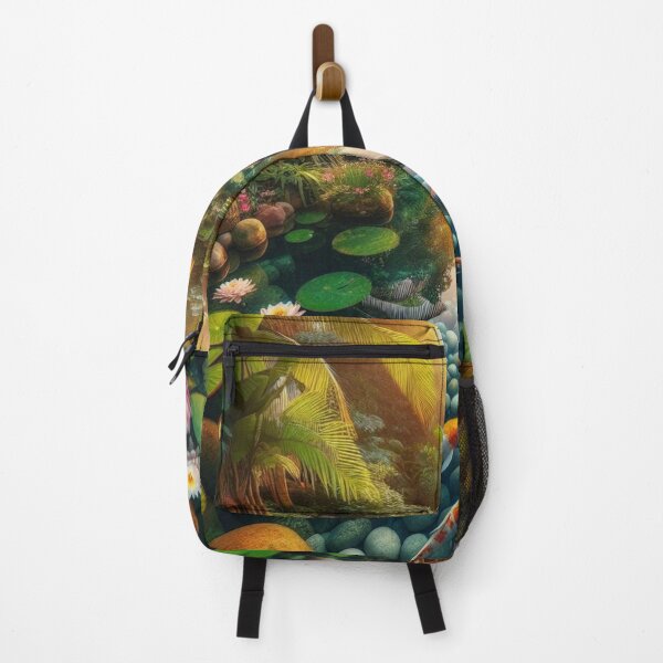 Item preview, Tropical Pond with Koi Fish & Lotus Flowers – Realistic AI Work for Beach Lovers & Travel Accessories designed and sold by knalpot-design.