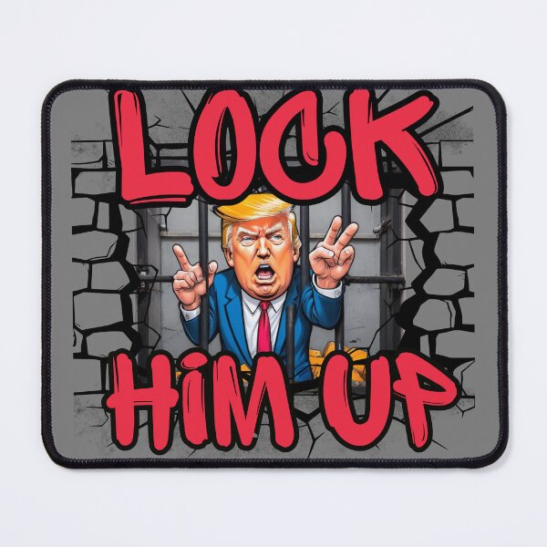 Item preview, FXCK_TRUMP LOCK HIM UP LARGE DESIGN GRAY designed and sold by FXCK-TRUMP-ART.