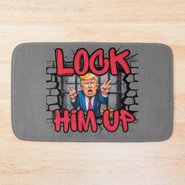 Item preview, FXCK_TRUMP LOCK HIM UP LARGE DESIGN GRAY designed and sold by FXCK-TRUMP-ART.
