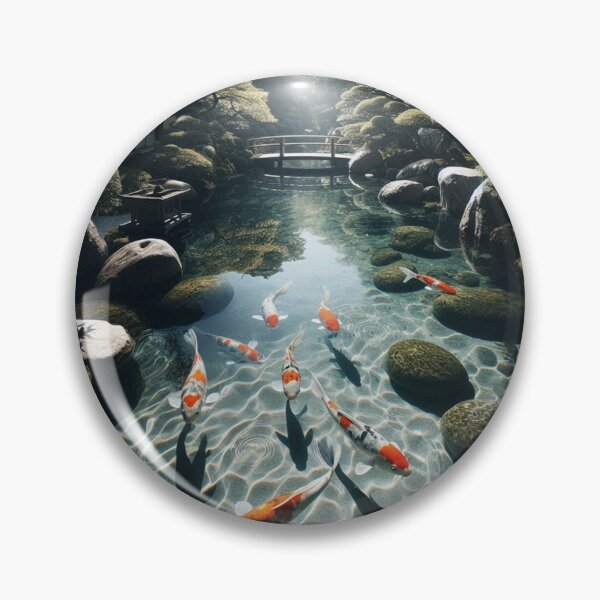 Item preview, Tropical Pond with Peaceful Koi Fish – Realistic AI Work for Beach Lovers & Travel Accessories designed and sold by knalpot-design.