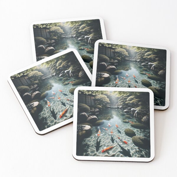 Item preview, Tropical Pond with Peaceful Koi Fish – Realistic AI Work for Beach Lovers & Travel Accessories designed and sold by knalpot-design.