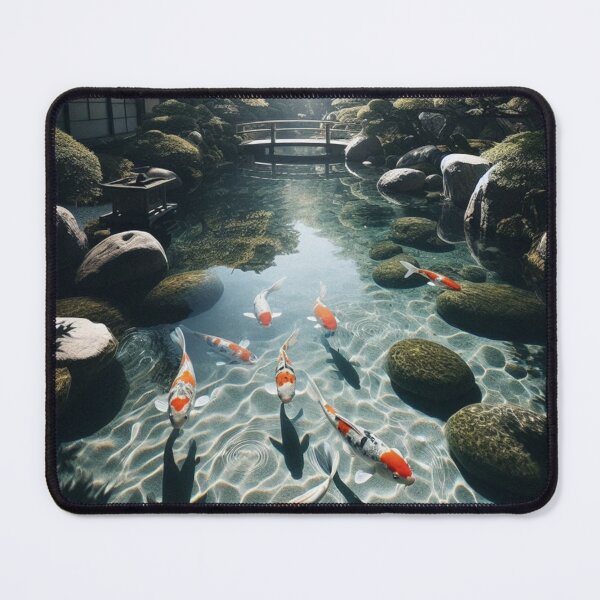 Item preview, Tropical Pond with Peaceful Koi Fish – Realistic AI Work for Beach Lovers & Travel Accessories designed and sold by knalpot-design.