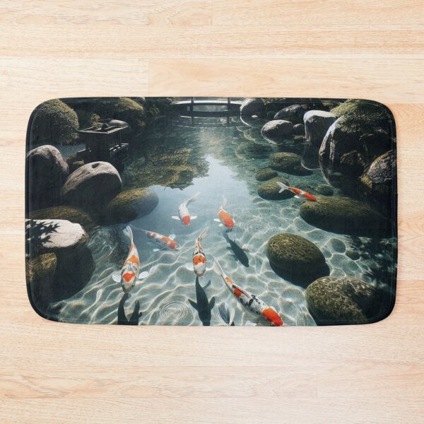 Item preview, Tropical Pond with Peaceful Koi Fish – Realistic AI Work for Beach Lovers & Travel Accessories designed and sold by knalpot-design.