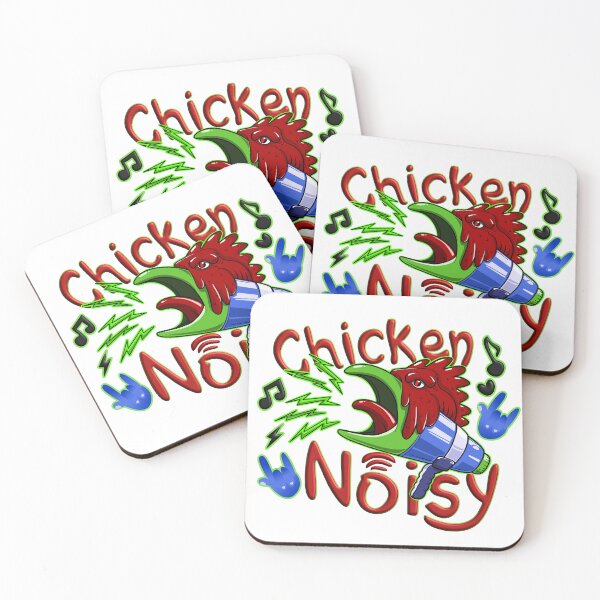 Item preview, Colorful Graphic of Chicken with a Funky Megaphone and Noise Icons designed and sold by ELF11design.