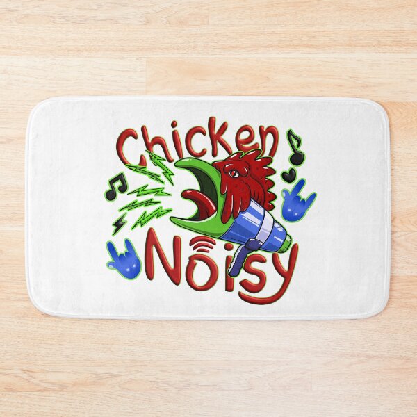 Item preview, Colorful Graphic of Chicken with a Funky Megaphone and Noise Icons designed and sold by ELF11design.