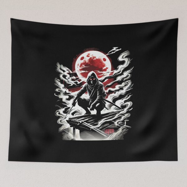 Item preview, Red Moon Ninja Shinobi - Neo-Japanese Anime Noir Design designed and sold by chantastical.