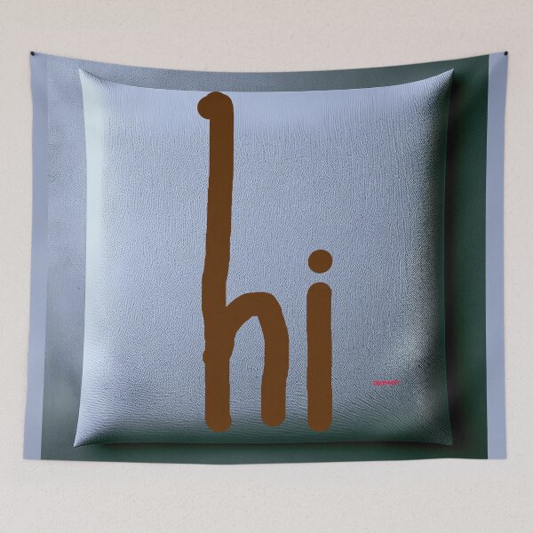 Item preview, Rustic -Hi- Canvas Sign, Blue & Jute Brown Wall Art for Entryway - dePace' designed and sold by mrpropcake.