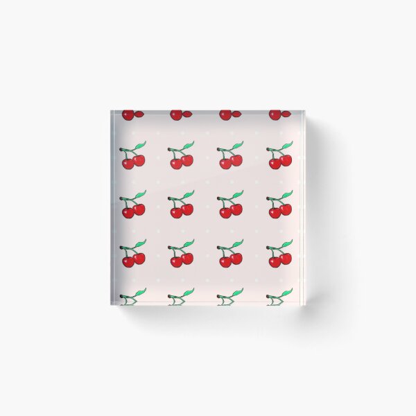 Item preview, Vintage 1950s Red Cherries and Polka Dots Repeating Pattern designed and sold by Nicolette Olivier.