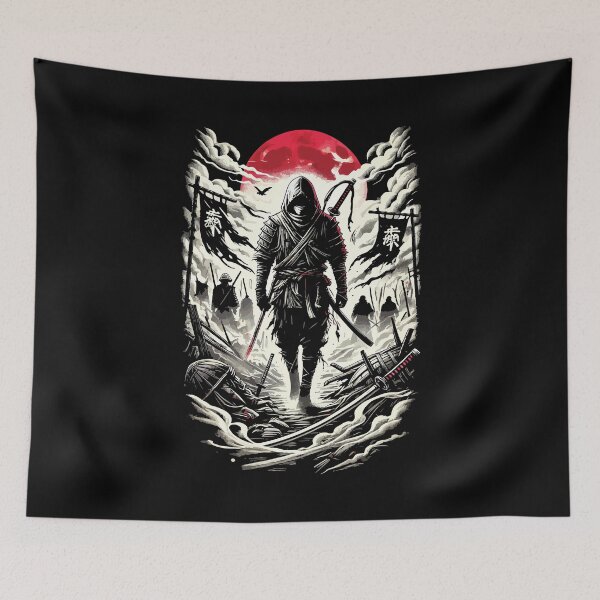 Item preview, Red Moon Ninja Shinobi - Neo-Japanese Anime Noir Design designed and sold by chantastical.