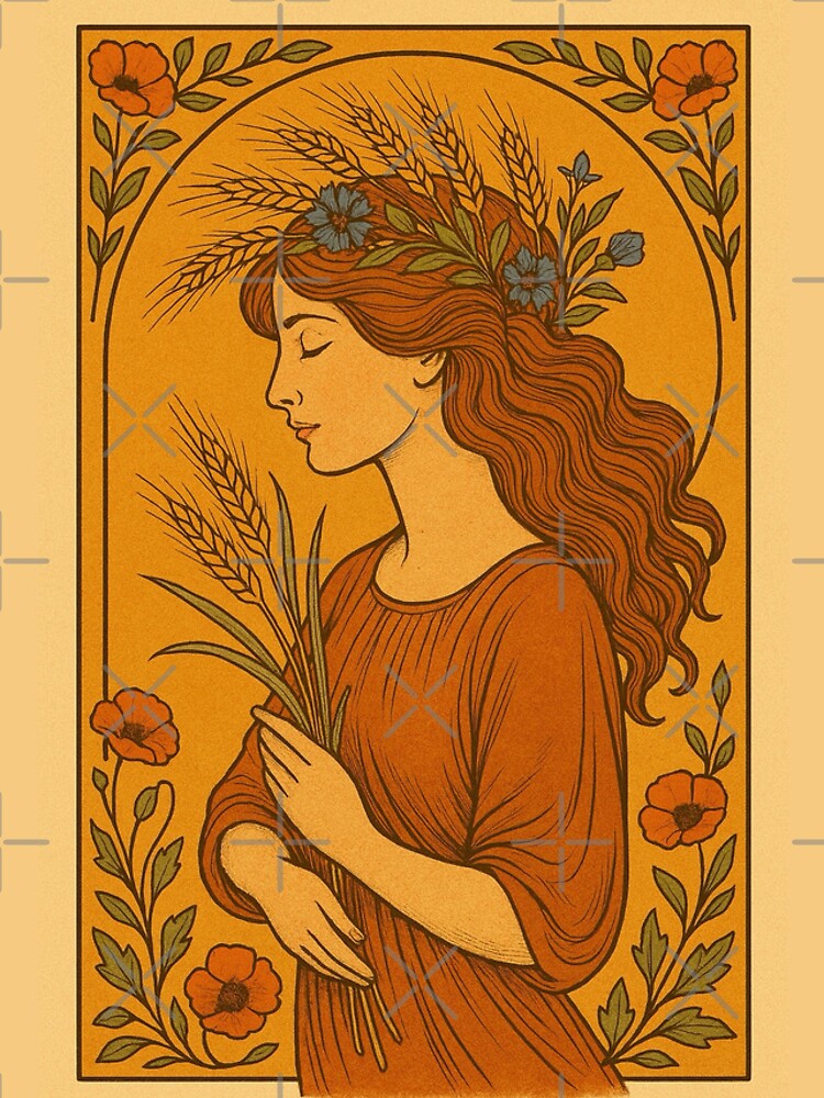 Thumbnail 5 of 5, iPhone Case, Summer Woman with Wheat and Poppies in Vintage Style designed and sold by rynasukhanova.