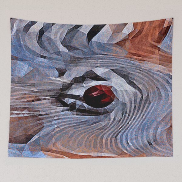 Item preview, color polygonal abstract eye designed and sold by Cyberomiz.