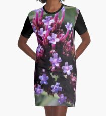 Tiny Purple Flowers Graphic T-Shirt Dress