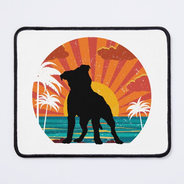 Item preview, Pitbull Retro Sunset – Tropical Silhouette Dog Lover Design designed and sold by Fredster1966.