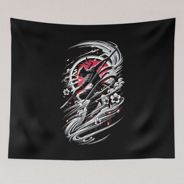 Item preview, Cherry Blossom Shadow Ninja Shinobi - Neo-Japanese Anime Tattoo Noir designed and sold by chantastical.