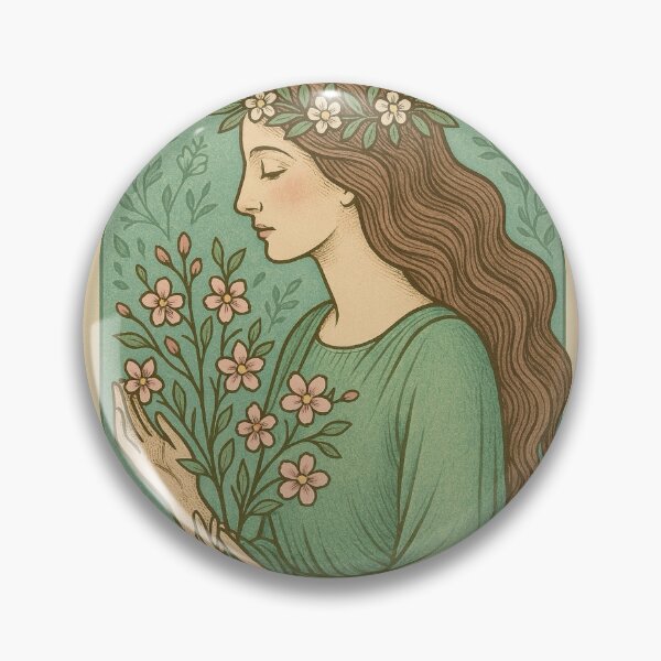 Item preview, Spring Woman with Flowers in Vintage Style designed and sold by Lacritsa .
