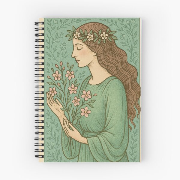 Item preview, Spring Woman with Flowers in Vintage Style designed and sold by Lacritsa .