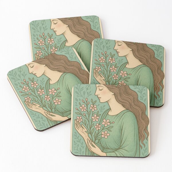 Item preview, Spring Woman with Flowers in Vintage Style designed and sold by Lacritsa .
