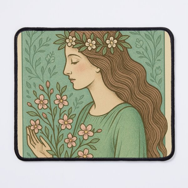 Item preview, Spring Woman with Flowers in Vintage Style designed and sold by Lacritsa .