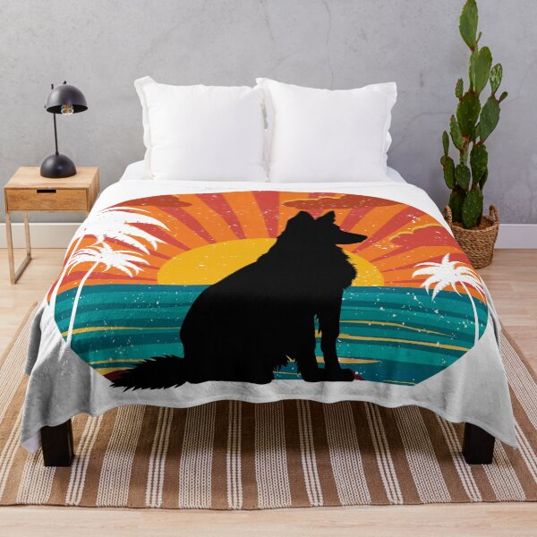 Item preview, German Shepherd Retro Sunset – Tropical Dog Silhouette Design designed and sold by Fredster1966.