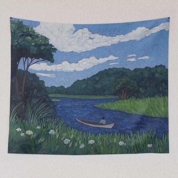 Item preview, Guyana landscape | Post-impressionist painting style designed and sold by ComicsFactory.