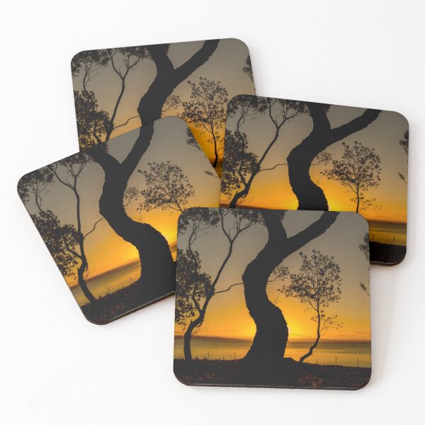 Item preview, Sunset Seascape with Dancing Tree at Dolphin Reserve in Currarong, NSW designed and sold by Jayne Ion.