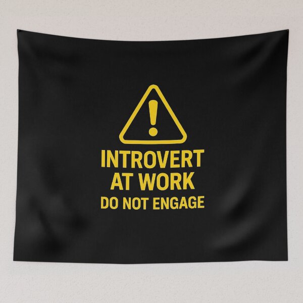 Item preview, Introvert at Work – Warning Sign for Quiet Focus designed and sold by LaserKey.