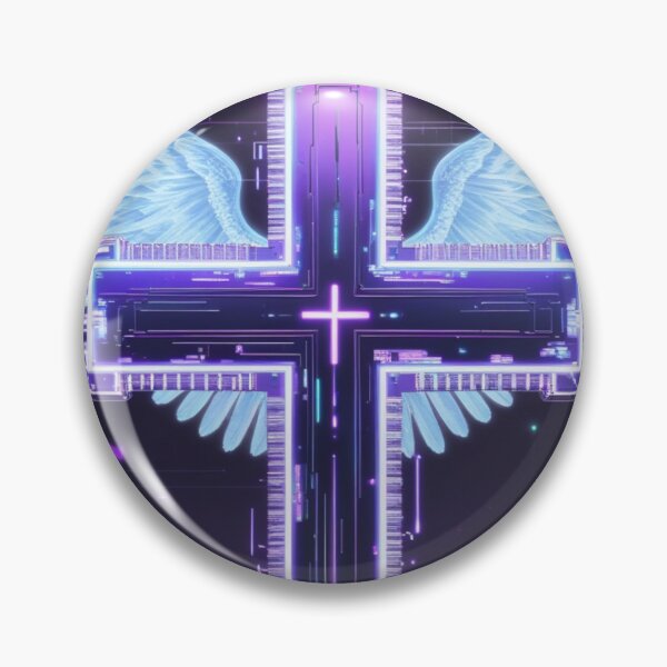 Item preview, Futuristic Cross with Angel Wings – Divine Protection ?️? designed and sold by Kingdom-Mindset.