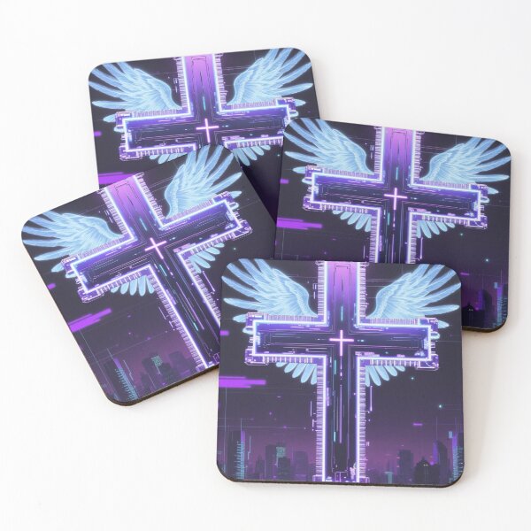 Item preview, Futuristic Cross with Angel Wings – Divine Protection ?️? designed and sold by Kingdom-Mindset.