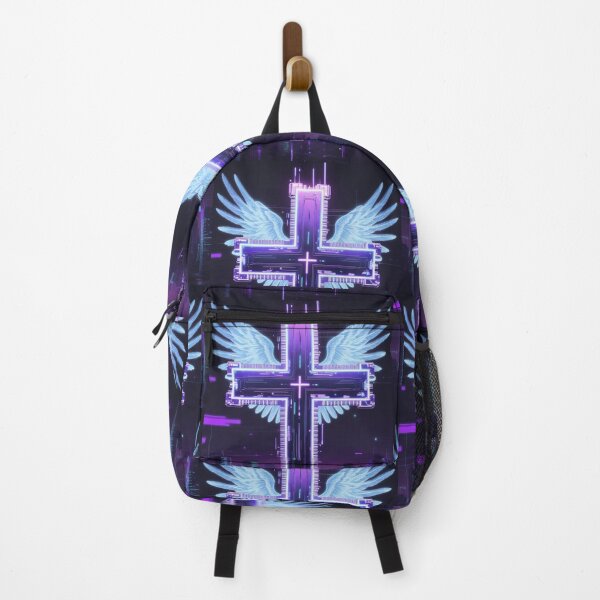 Item preview, Futuristic Cross with Angel Wings – Divine Protection ?️? designed and sold by Kingdom-Mindset.