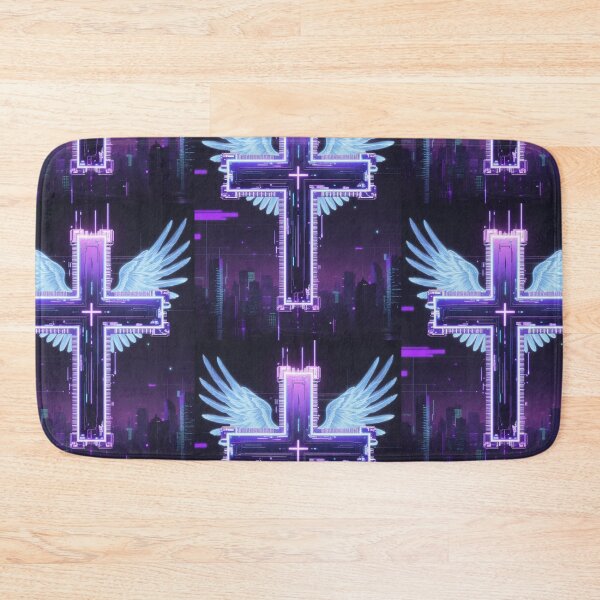 Item preview, Futuristic Cross with Angel Wings – Divine Protection ?️? designed and sold by Kingdom-Mindset.