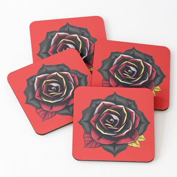 Item preview, Beautiful black, red, and silver trimmed rose with gold and red leaves designed and sold by Art by Dannalynn.