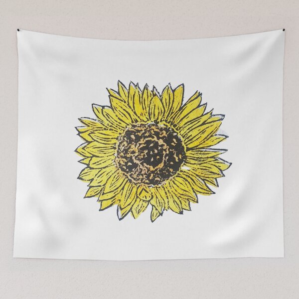 Item preview, Lino print sunflower flower designed and sold by Gabbicole94.