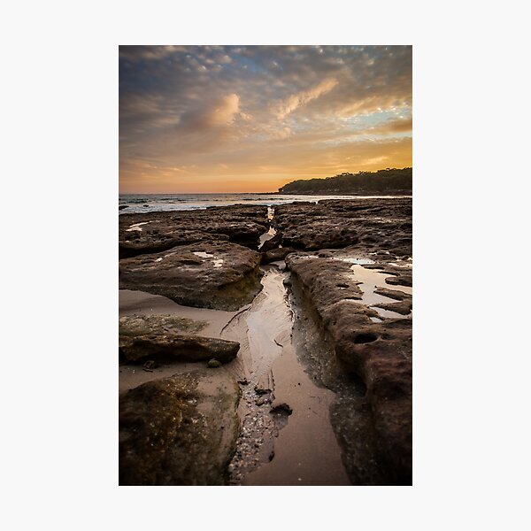 Bosum Beach Sunrise II - Through the Rocks Photographic Print