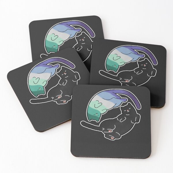 Item preview, Gay Man Cat Yin Yang LGBT Pride Flag designed and sold by Clara Hollins.