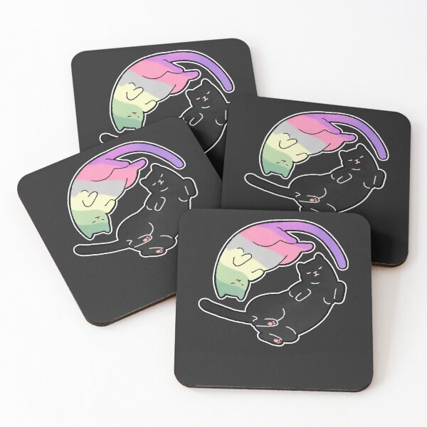 Item preview, Genderfae Cat Yin Yang LGBT Pride Flag designed and sold by Clara Hollins.