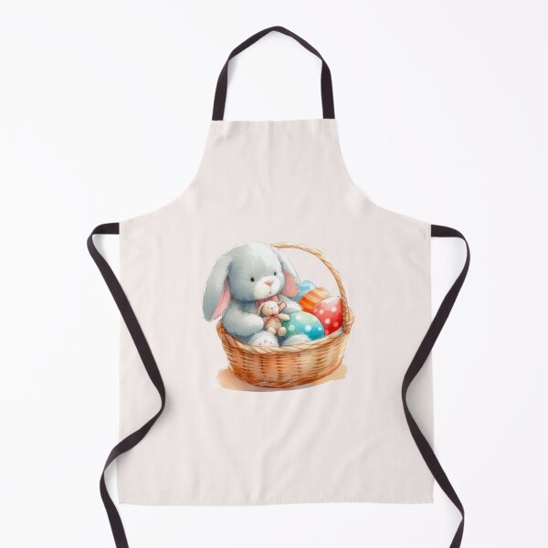 Item preview, Easter bunny teddy sitting in basket with colorful eggs designed and sold by DaintyDooodles.