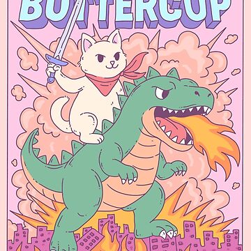 Vorschaubild zum Design Epische Katze reitet Dinosaurier. Schnallen Sie sich an, Butterblume von Jess.a.creates